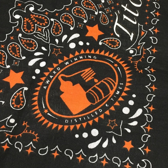 Tito’s Vodka Bandana Neck Scarf One Size Black Orange - Picture 3 of 5